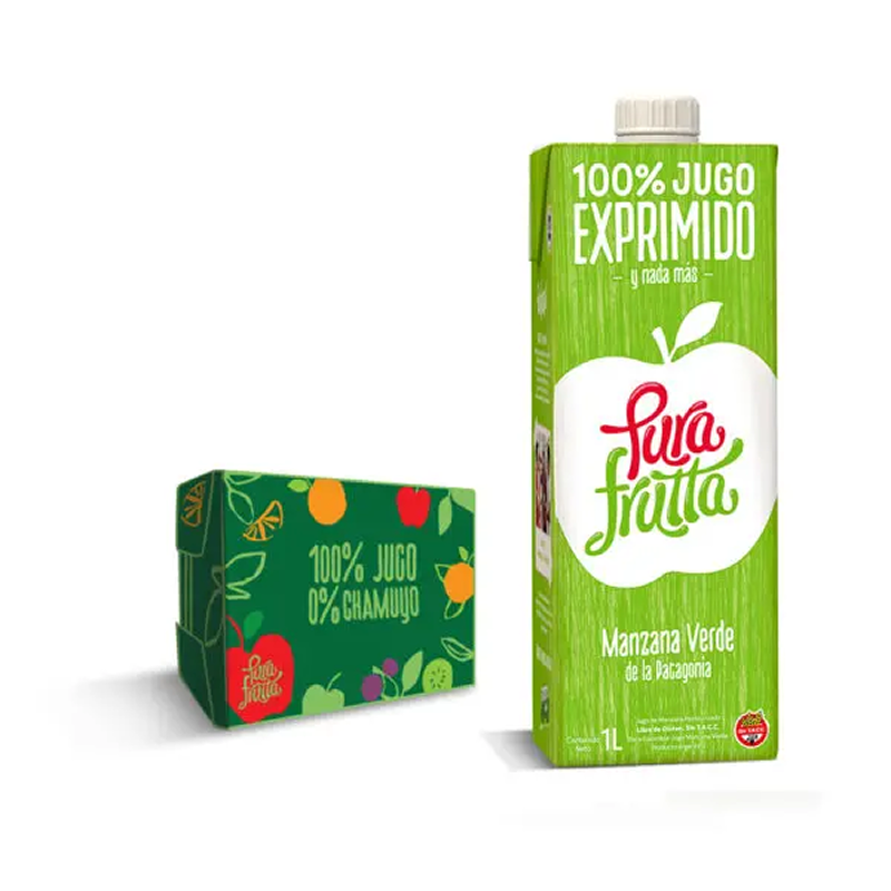 Jugo PuraFrutta Manzana Verde x1000ml (x8)