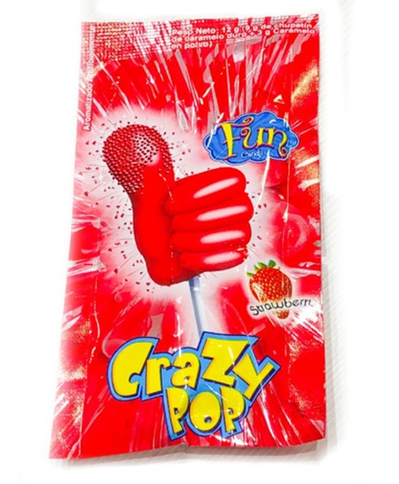 Chupetin Crazy Pop Tira Frutilla 40x5u