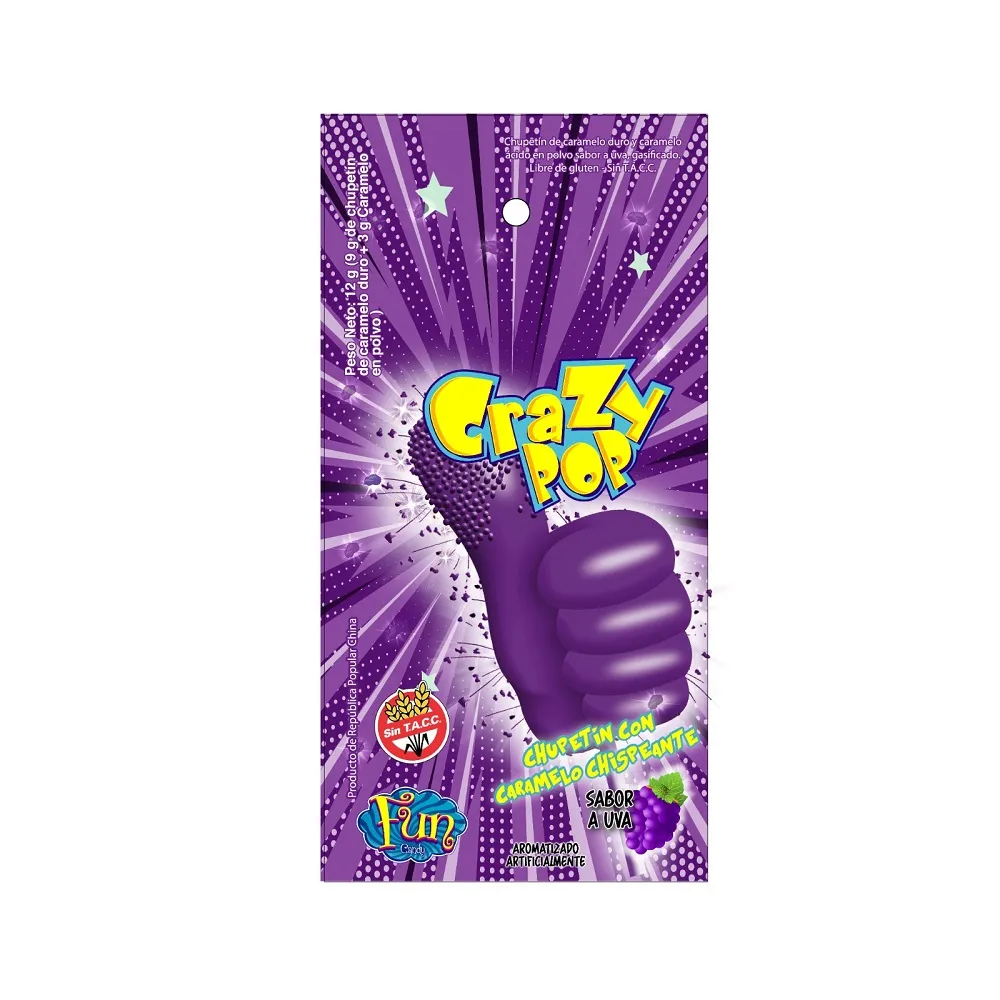Chupetin Crazy Pop Tira Uva x5u (x40)
