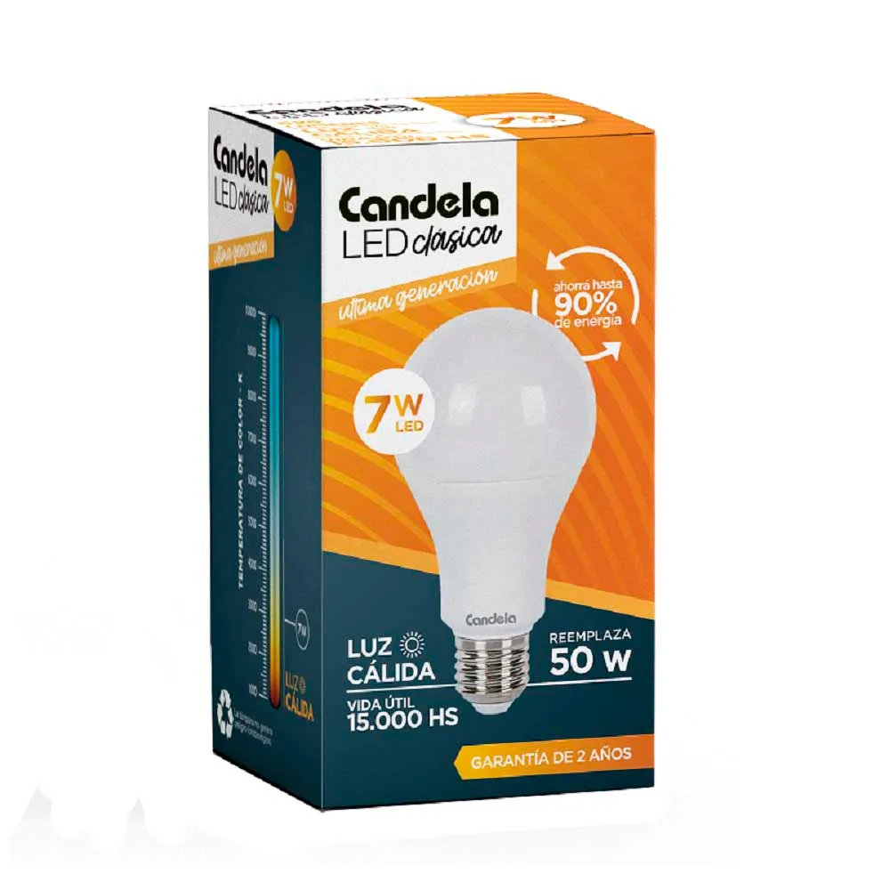 Lampara Led Candela 7W Cálida (x50)