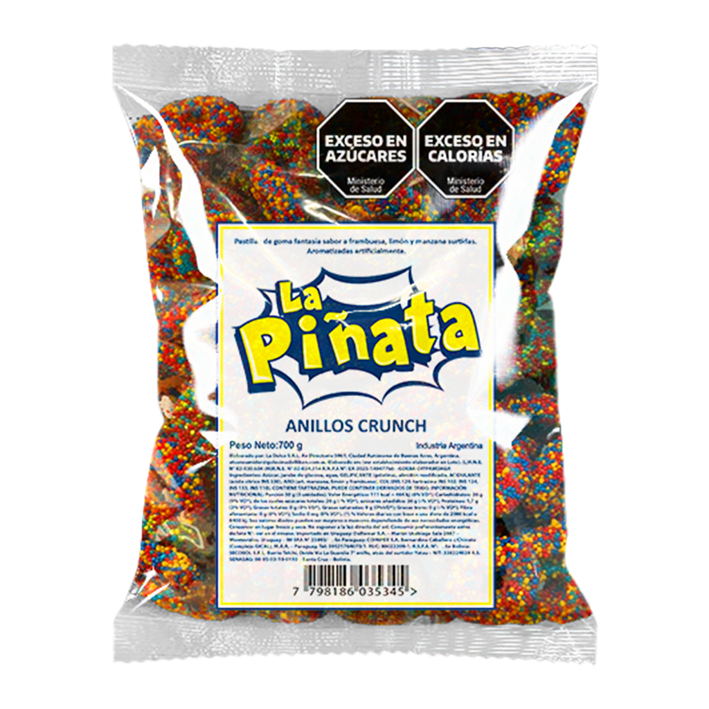 Goma La Piñata Anillos Crunch x700g (x8)