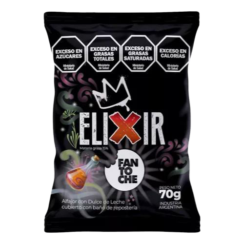 Alfajor Fantoche Elixir Super Dulce de Leche x70g (x12)