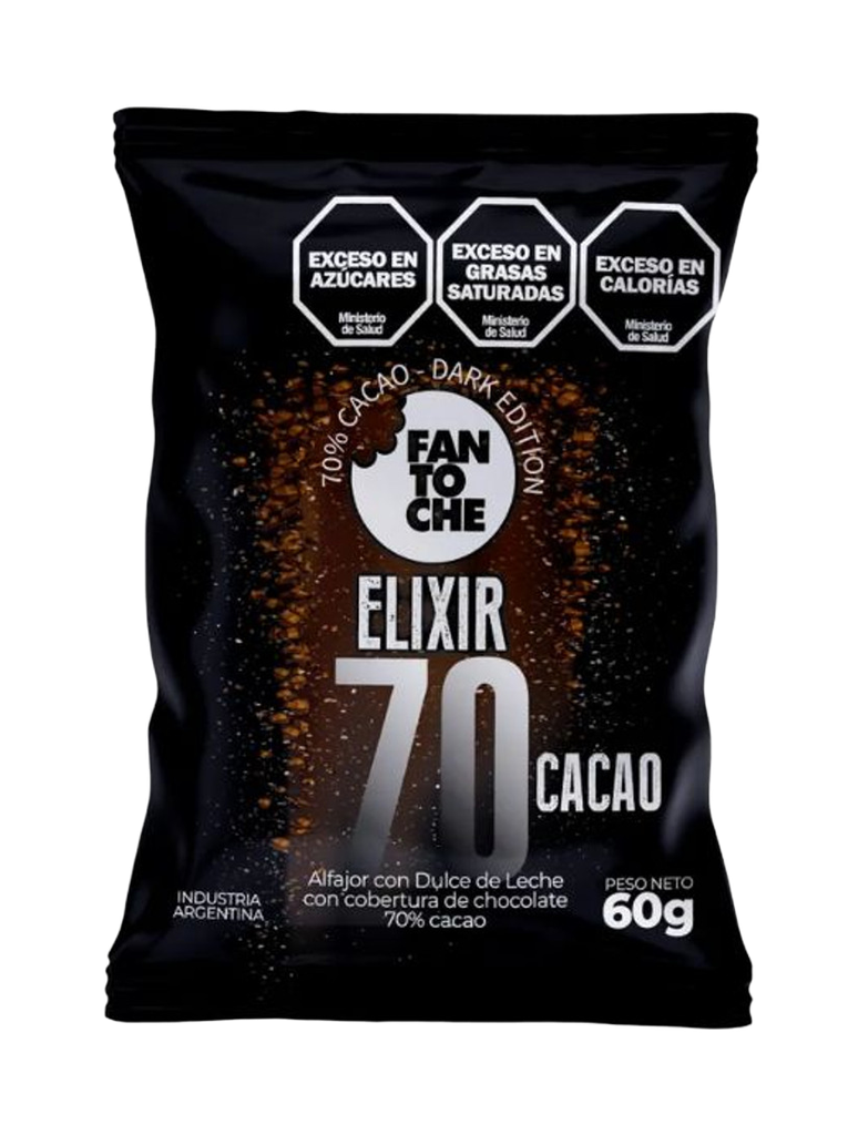 Alfajor Fantoche Elixir 70% Cacao x60g (x12)