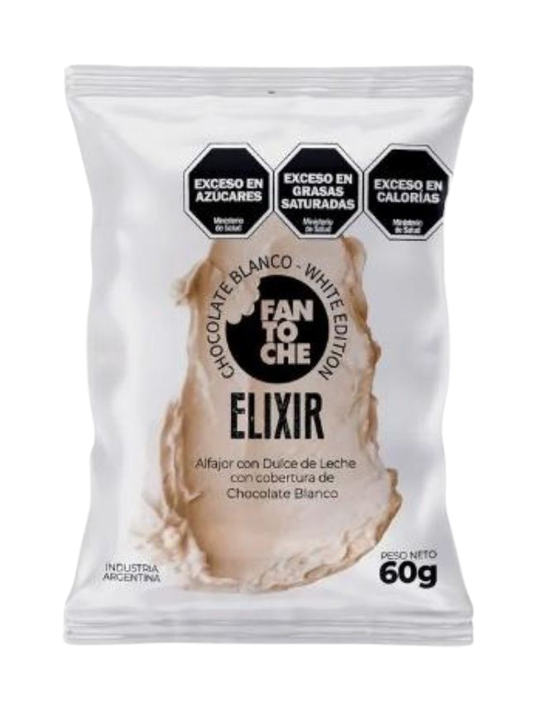 Alfajor Fantoche Elixir Chocolate Blanco 12x70g