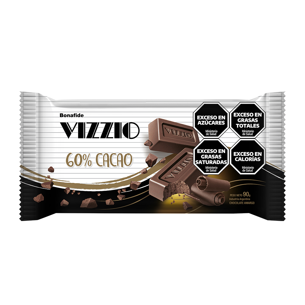 Tableta Chocolate Vizzio 60% Cacao x90g (6x12)