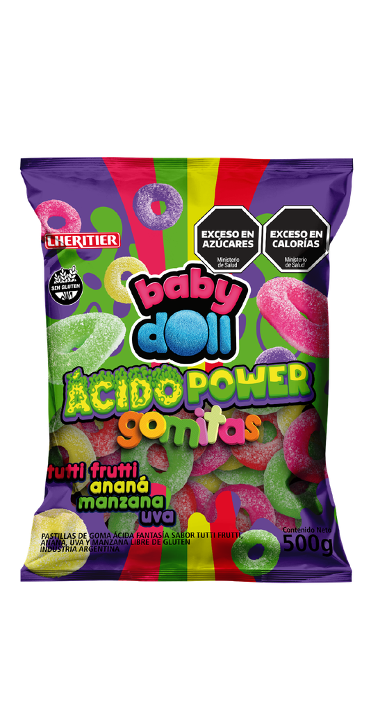 Goma Baby Doll Acido Power Bl x500g (x6)