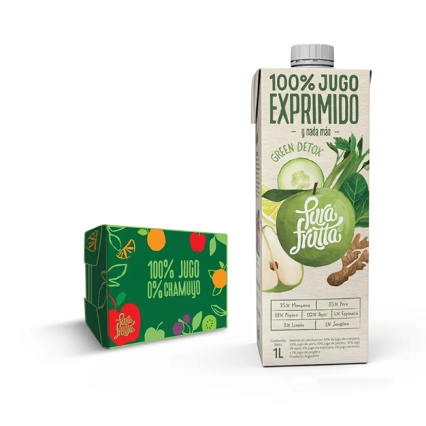 Jugo PuraFrutta Green Detox x1 L (x8)