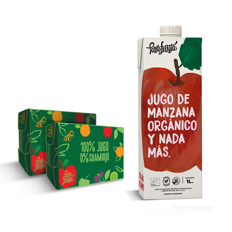 Jugo PuraFrutta Manzana Orgánico x1 L (x8)