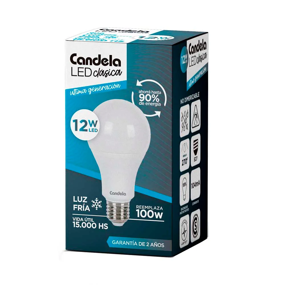 Lampara Led Candela 12W Fría (x50)