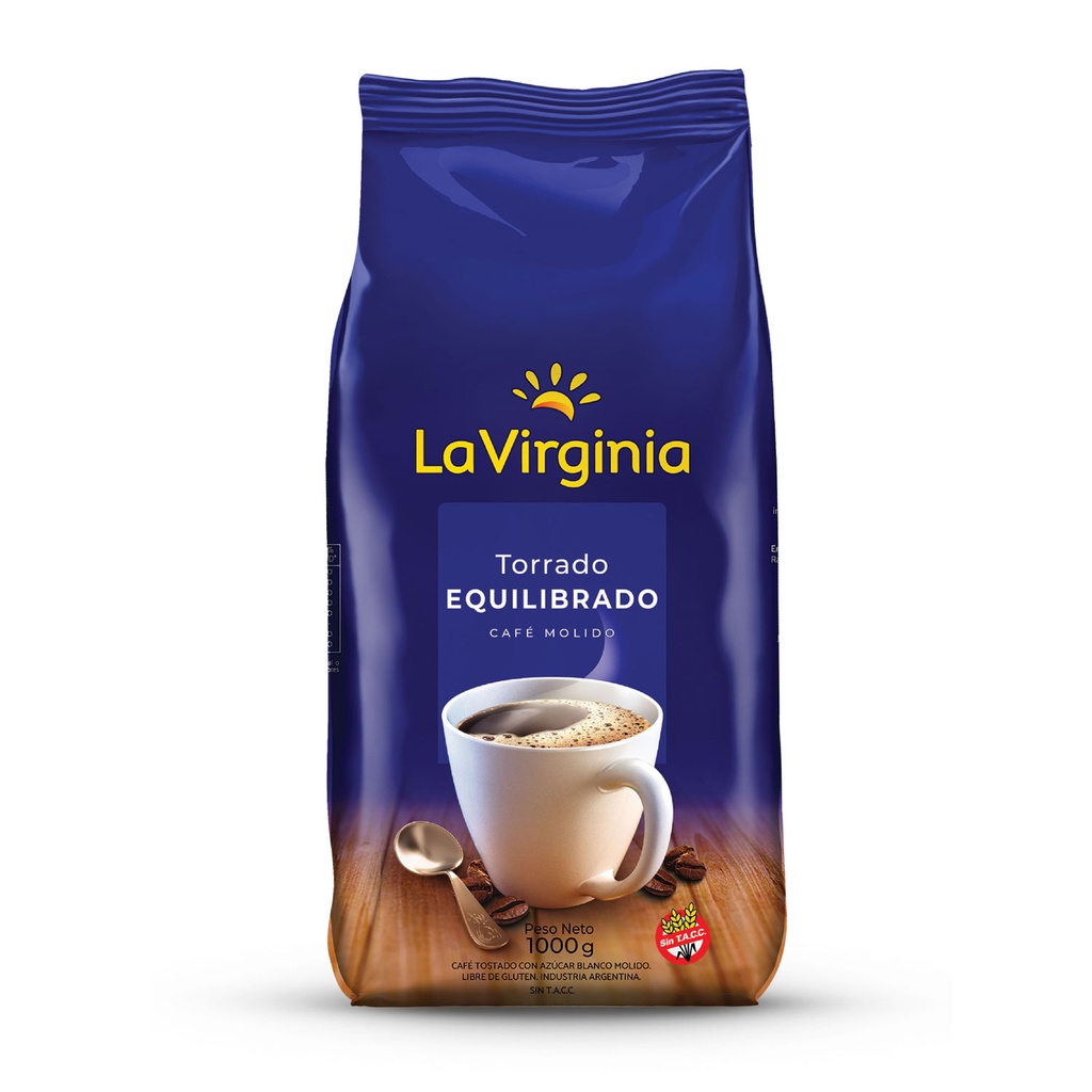 Café Molido La Virginia Torrado Equilibrado x1kg (x6)
