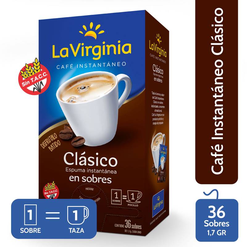 Café Instantáneo En Sobre La Virginia Clásico 36x1,7g (x6)