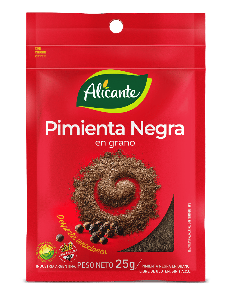 Pimienta Negra Molida Alicante sin Tacc x25g (x12)