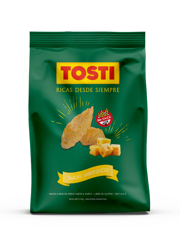 Snack de Arroz Tosti Queso x70g (x16)