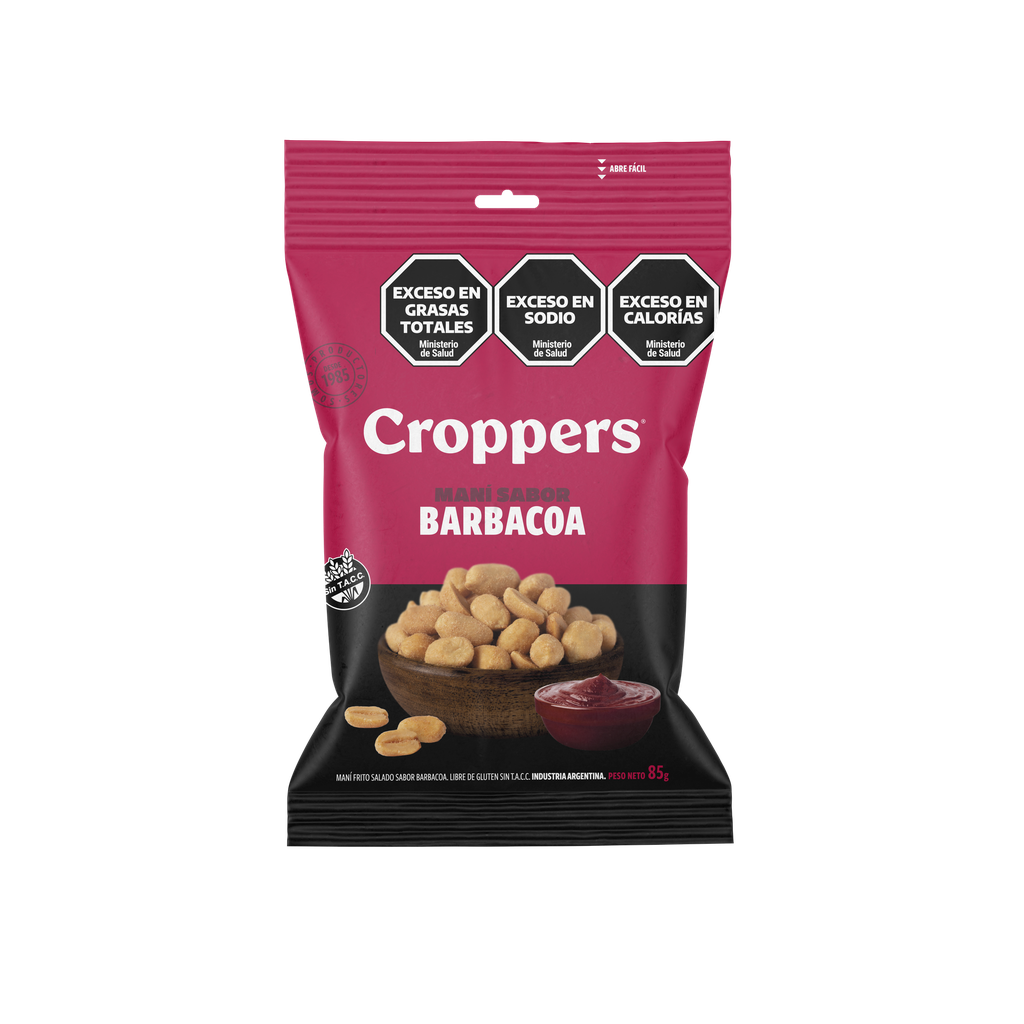 Maní Sabor Barbacoa Croppers x85g (x40)