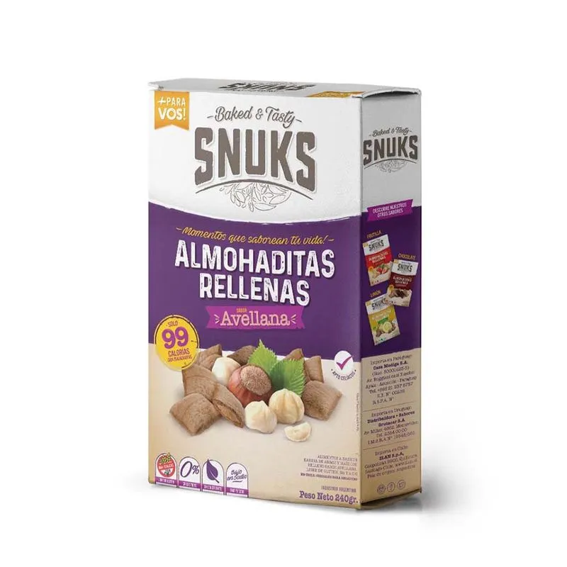 Almohaditas Snuks Rellenas de Avellana x240g (x12)