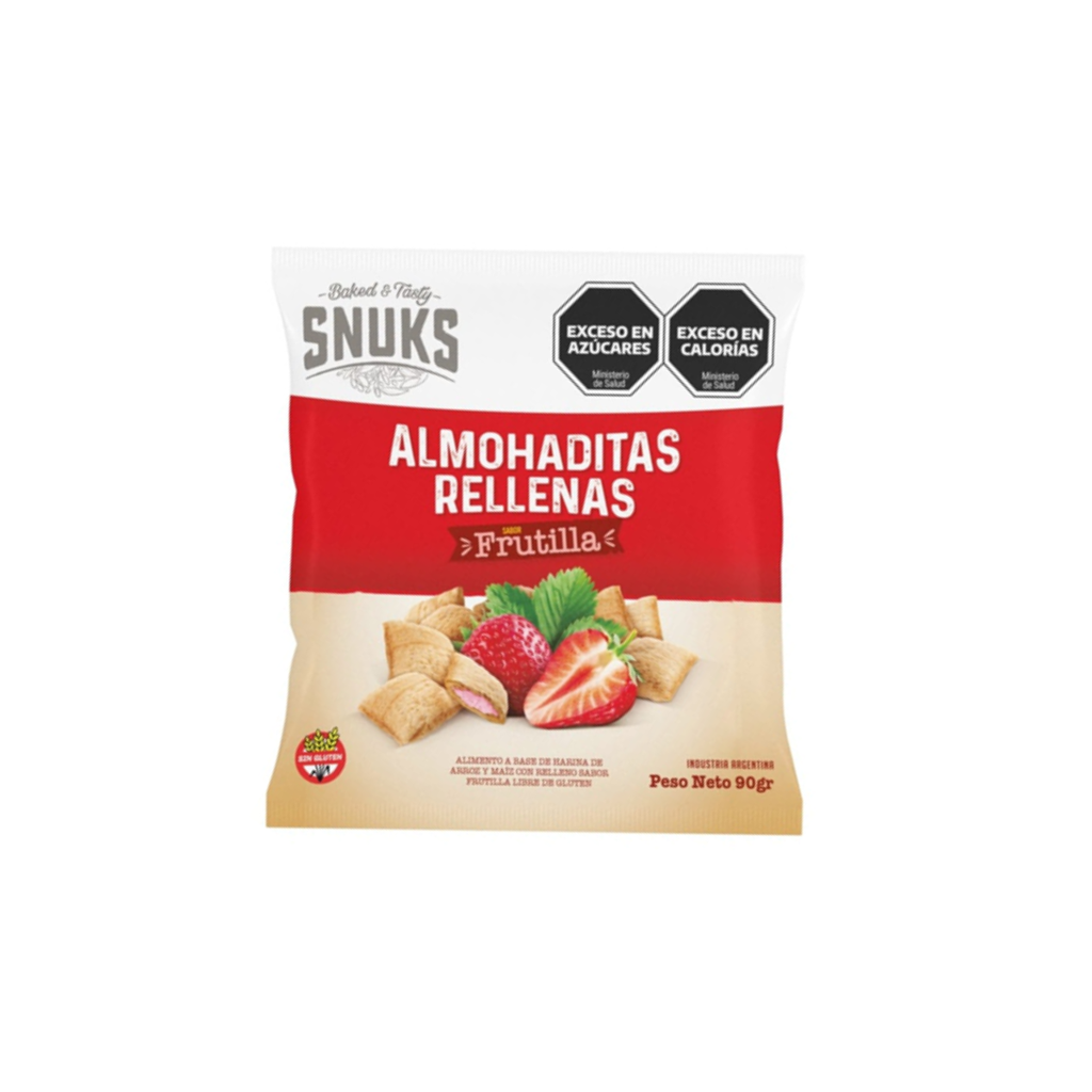 Almohaditas Snuks Rellenas de Frutilla x90g (x14)