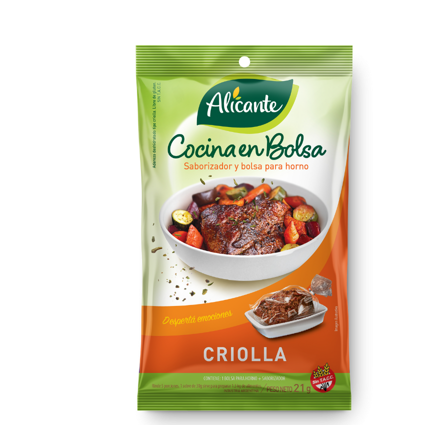 Cocina en Bolsa Alicante Criolla x21g (x10)