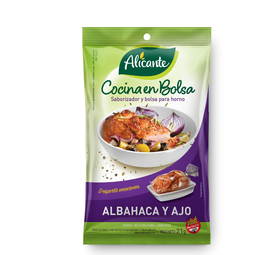 Cocina en Bolsa Alicante Albahaca y Ajo x21g (x10)