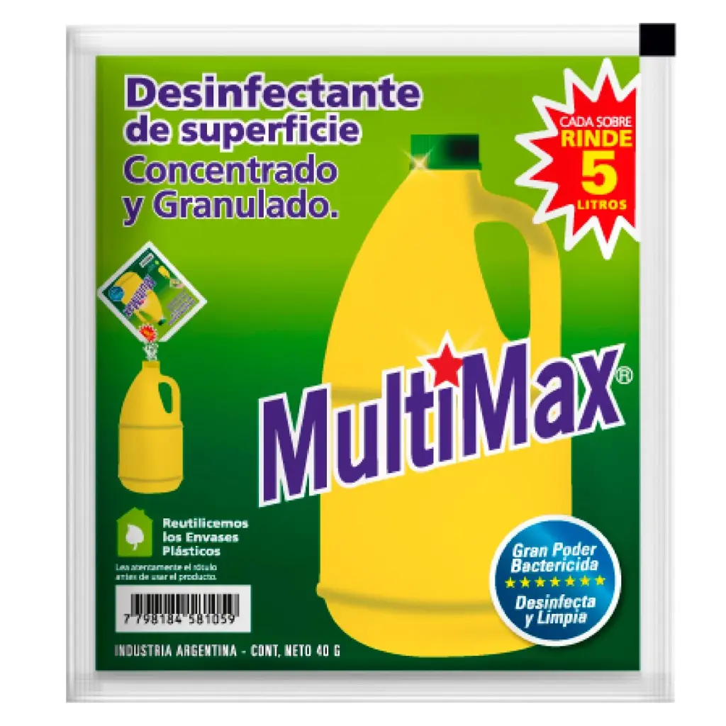 Desinfectante de Superficies Rinde 5 L x40g (x40)