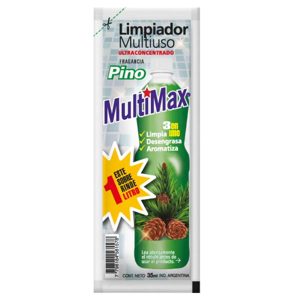 Limpiador Multiuso Multimax Pino Rinde 1 L x35ml (x50)