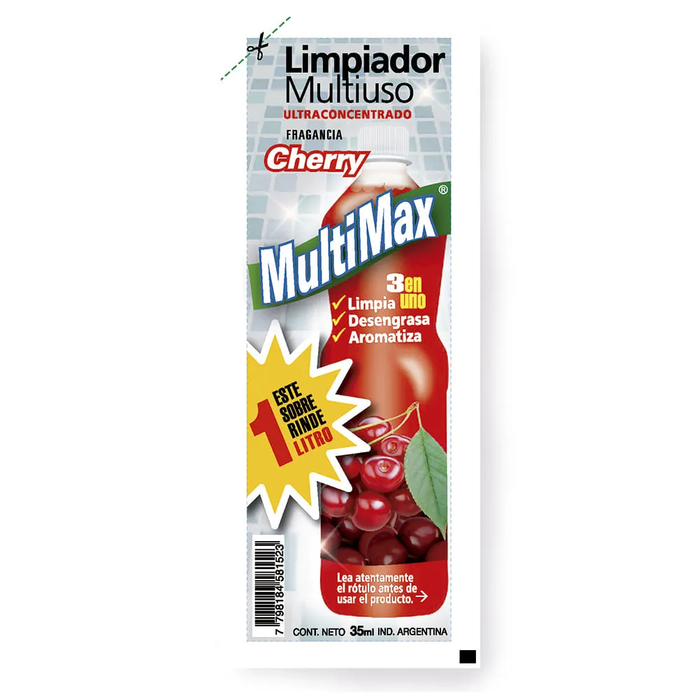 Limpiador Multiuso Multimax Cherry Rinde 1 L x35ml (x50)