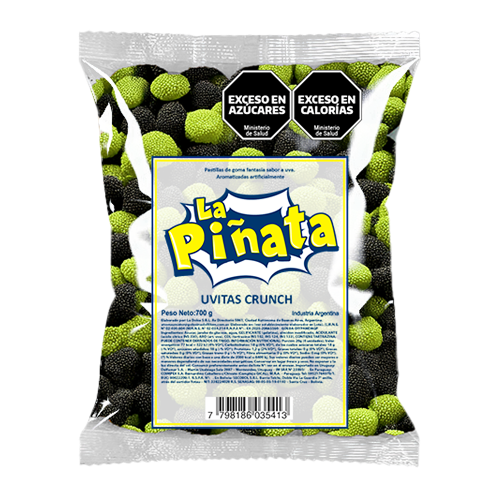 Goma La Piñata Uvitas Crunch x700g (x8)
