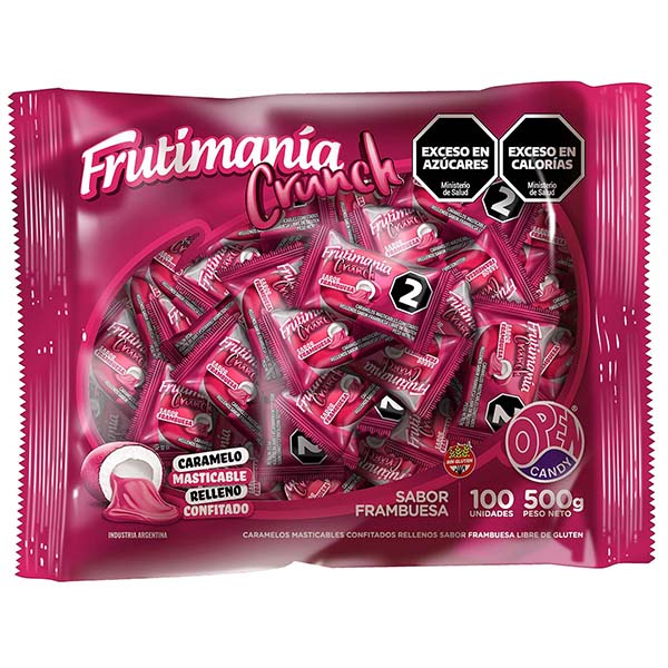 Caramelo Frutimania Crunch Frambuesa x500g (x12)