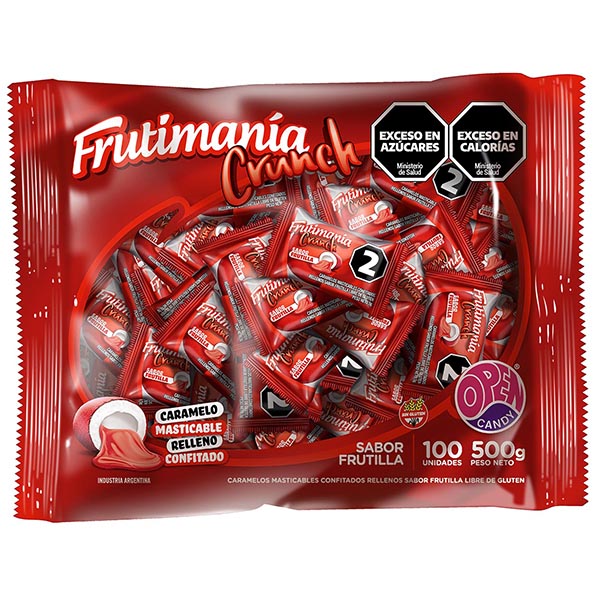 Caramelo Frutimania Crunch Frutilla x500g (x12)