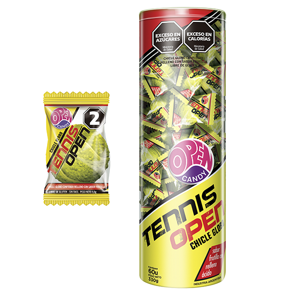 Chicle Open Candy Tennis Tubo x60u (x12)