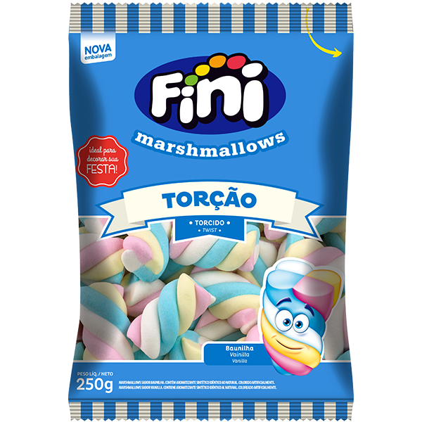 Marshmallows Fini Torção Sabor Vainilla x250g (x12)