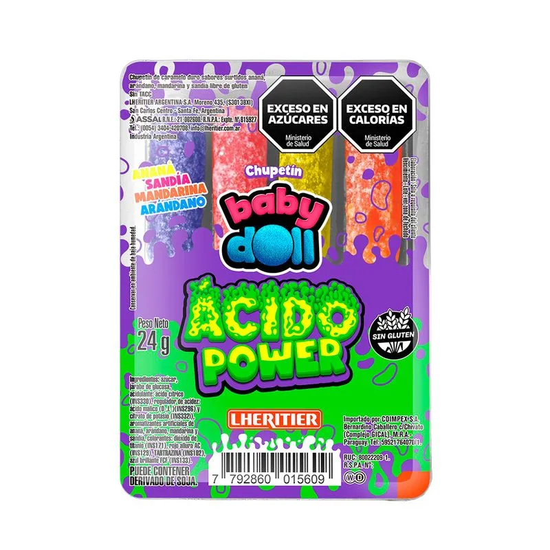Chupetin Baby Doll Acido Power x4u (24x12)