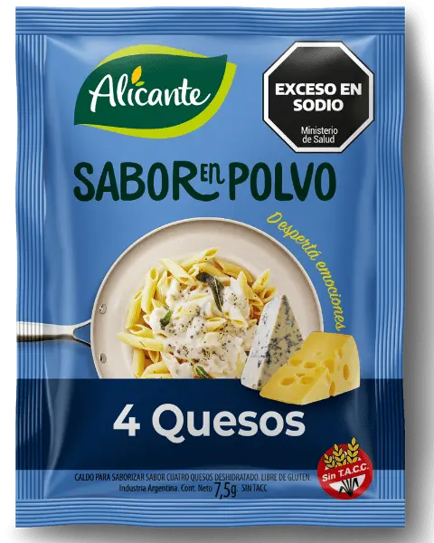 Sabor en Polvo Alicante 4 Quesos sin Tacc x7,5g (10x12)