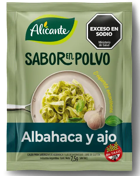 Sabor en Polvo Alicante Albahaca y Ajo sin Tacc x7,5g (10x12)
