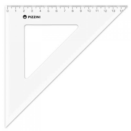 Escuadra Escolar Pizzini 20cm x45º (x25)