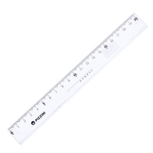 Regla Escolar Pizzini x20cm Cristal (x25)