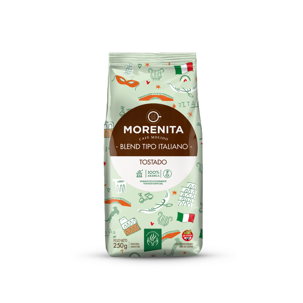 Café Molido Morenita Blend Tipo Italiano Tostado x250g (x6)
