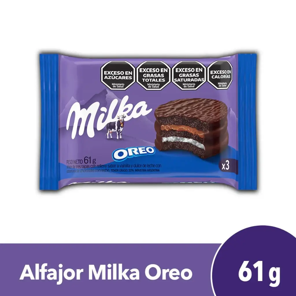 Alfajor Triple Milka Oreo Dulce de Leche x61g (x36)