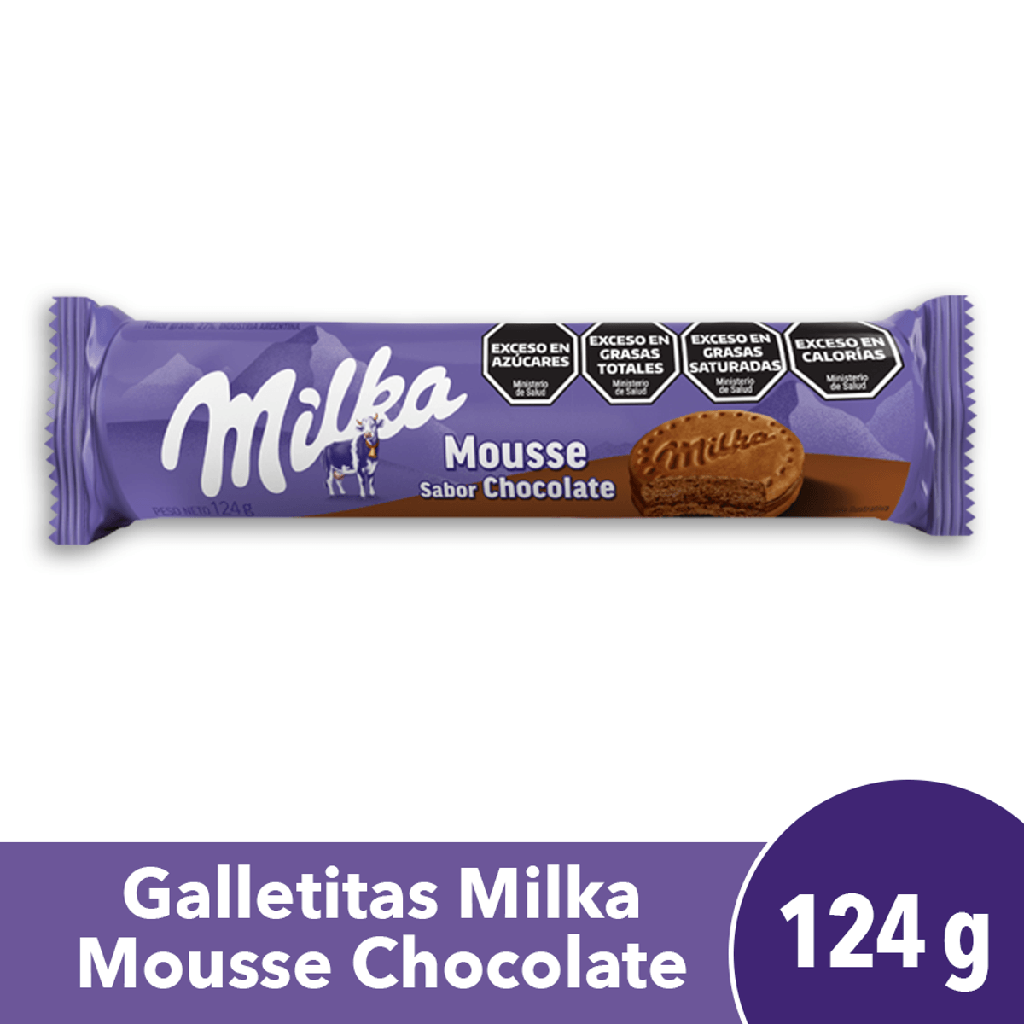 Galletitas Milka Mousse Chocolate x124g (x36)