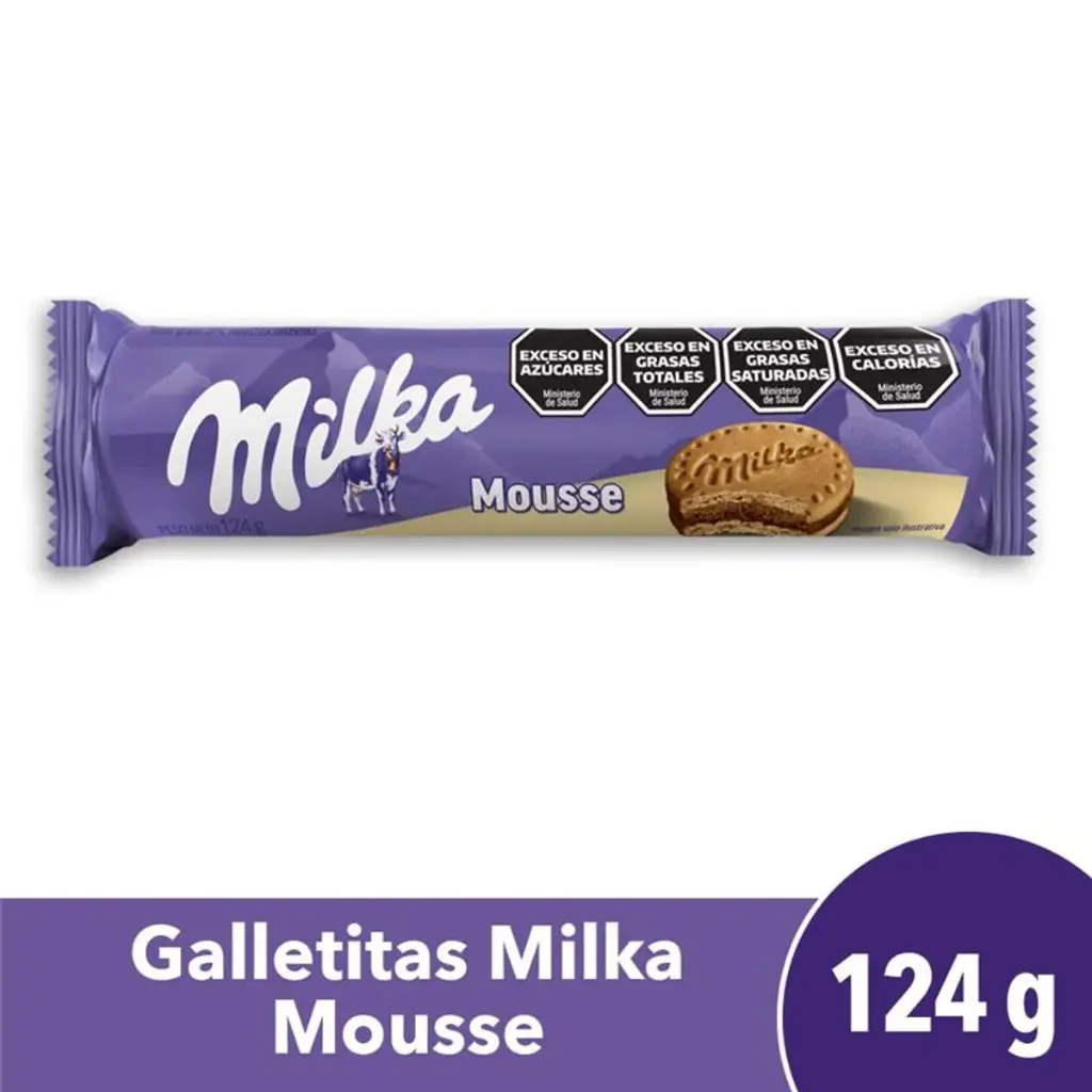 Galletitas Milka Mousse Vainilla x124g (x36)