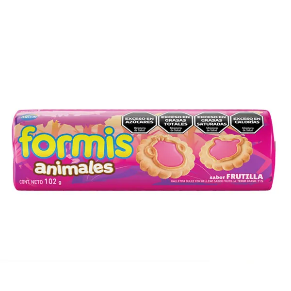 Formis Sabor Vainilla Rellena de Frutilla x102g (x36)