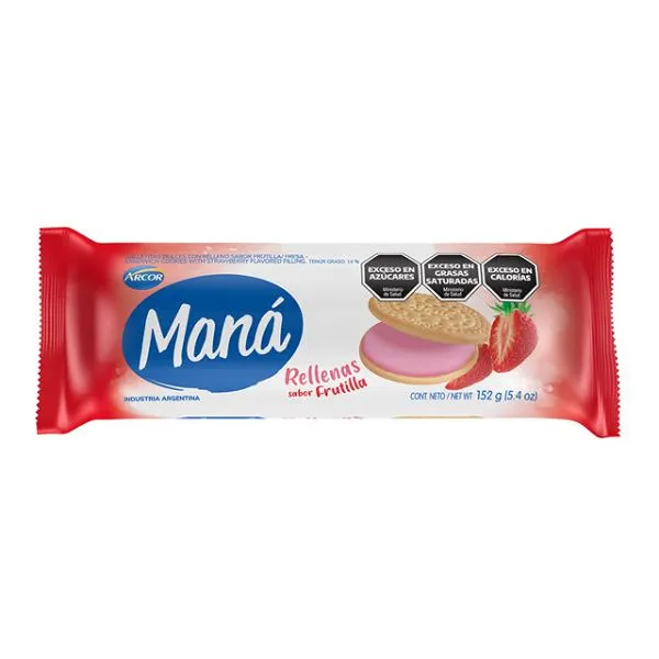 Maná Vainilla Rellena de Frutilla x152g (x36)