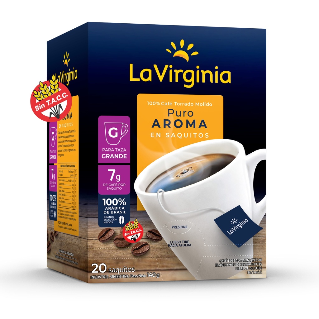 Café Instantáneo En Saquito Puro Aroma La Virginia 20x7g (x10)