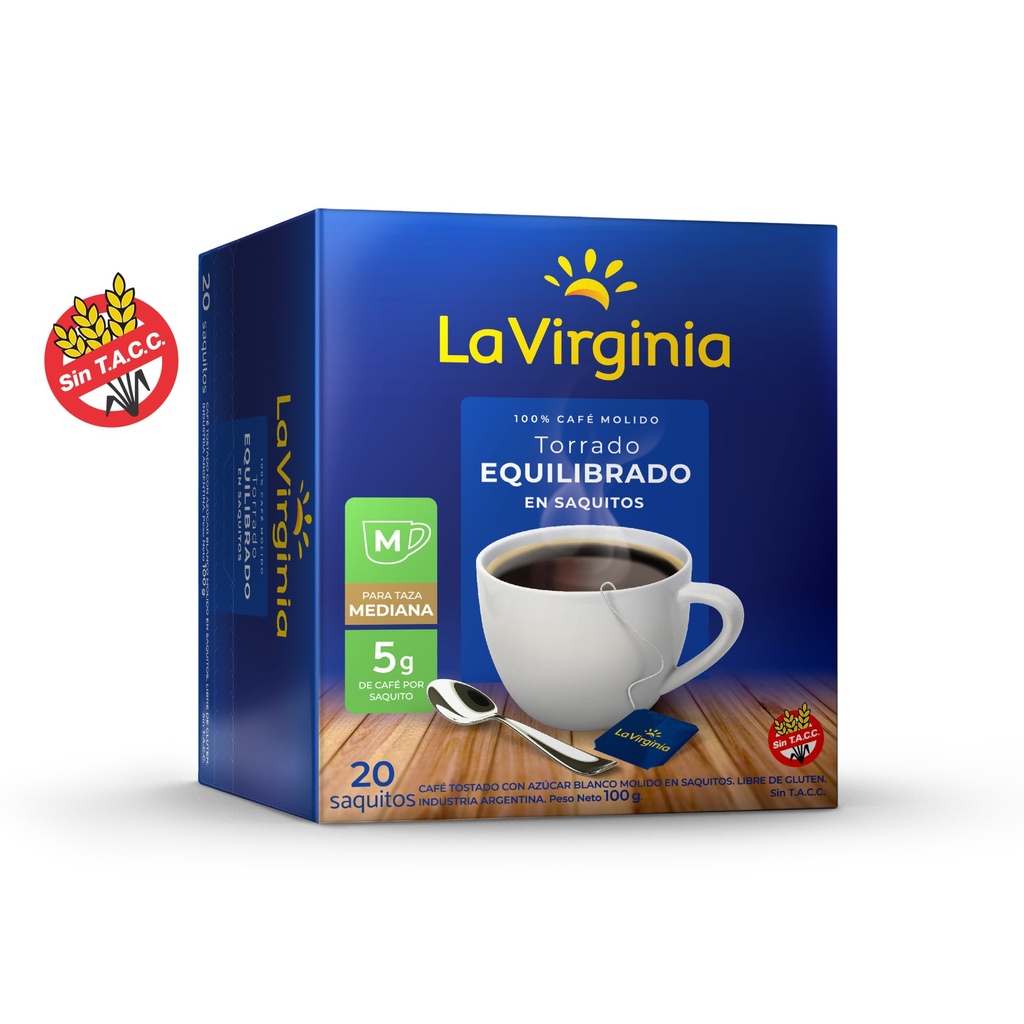 Café La Virginia Torrado En Saquitos 20x5g (10x20)