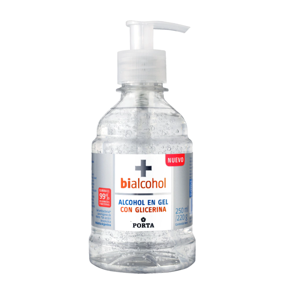 Bialcohol Gel Neutro con Valvula Dosificadora x250ml (x12)