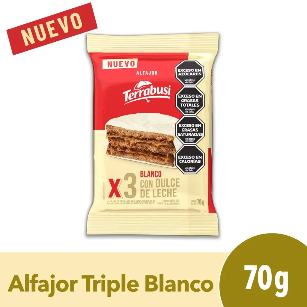 Alfajor Triple Terrabusi Blanco x70g (x36)
