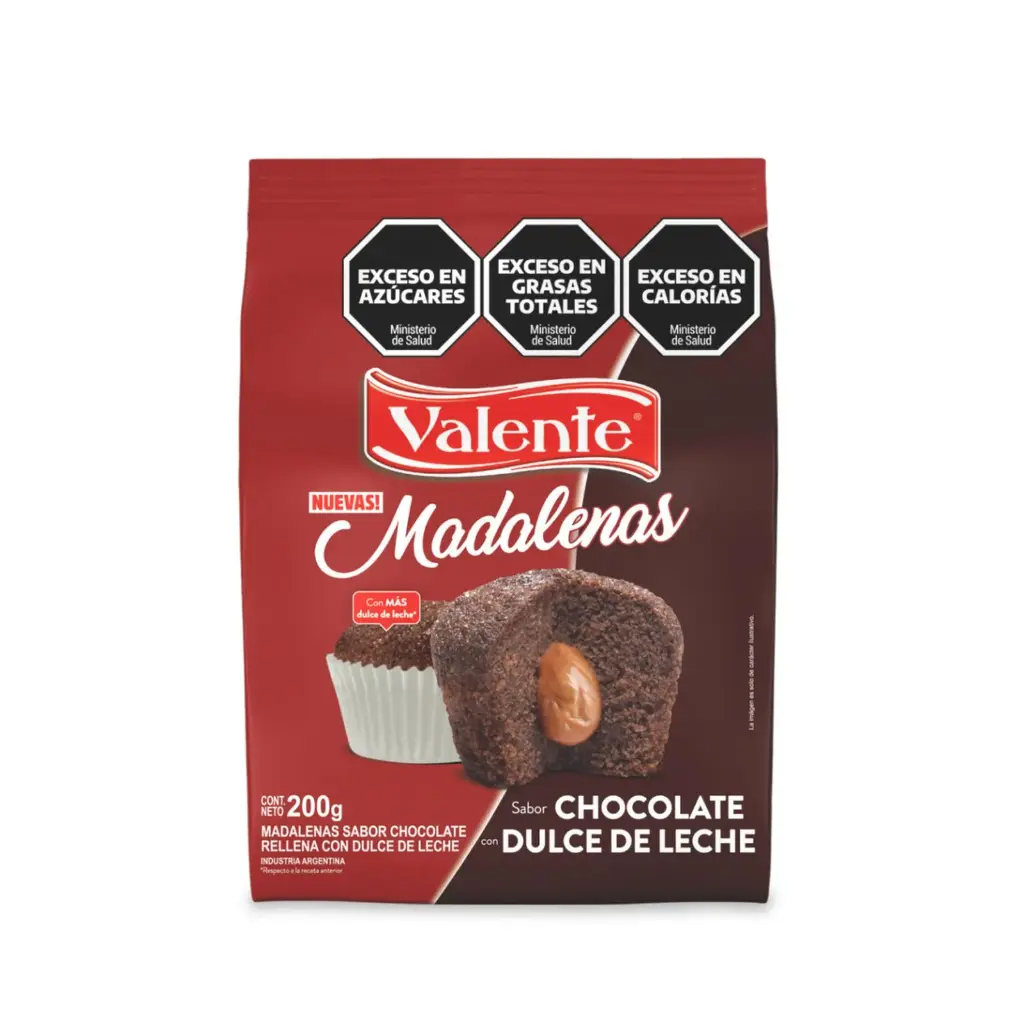 Madalenas Chocolate con Dulce de Leche Valente x200g (x14)