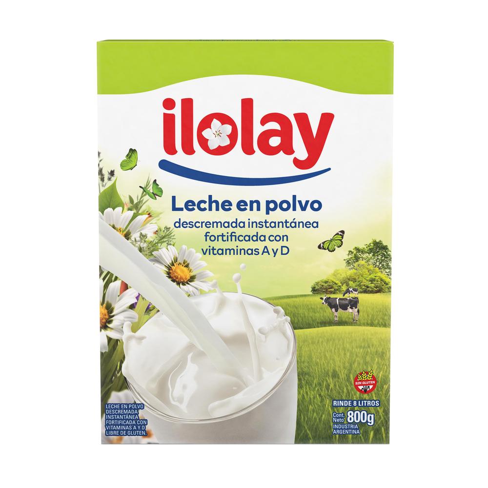 Leche en Polvo Ilolay Descremada x800g (x12)