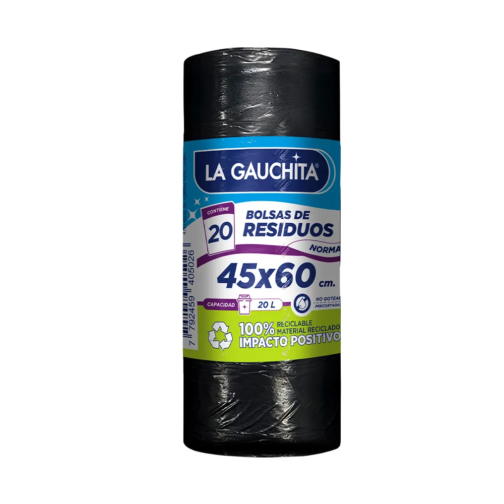Bolsa Residuo Rollo 45x60 La Gauchita x20u (x20)