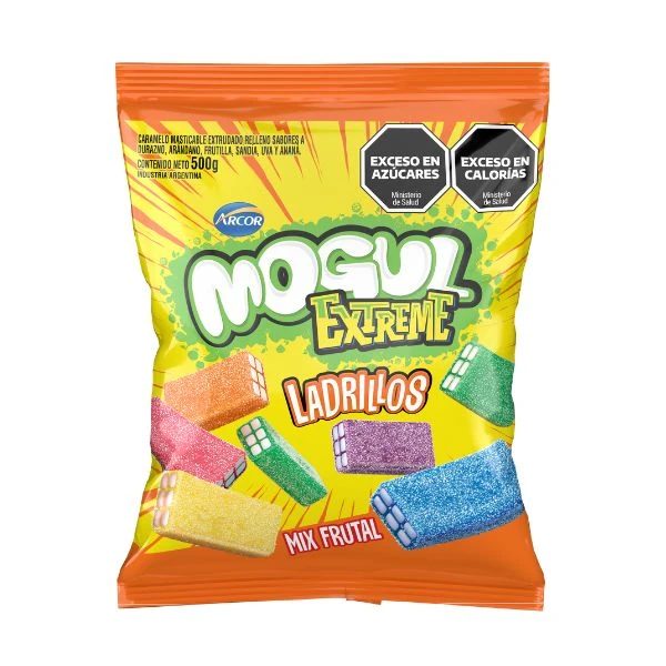 Goma Mogul Ladrillos Extreme Mix Frutal x500g (x6)