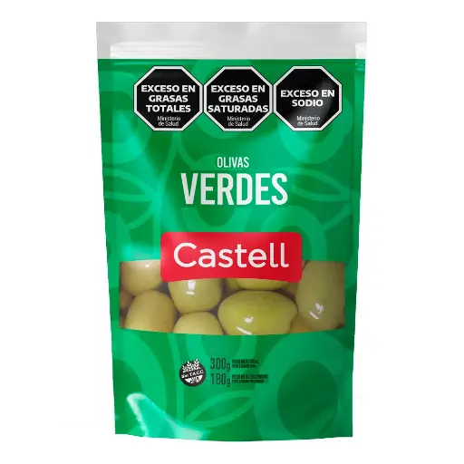 [100833] Aceitunas Verdes Castell D/P x180g (x12)